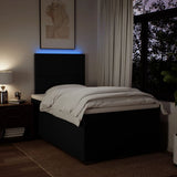 Giroletto a Molle con Materasso Nero 120x200 cm in Tessuto