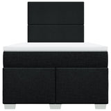 Giroletto a Molle con Materasso Nero 120x200 cm in Tessuto