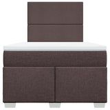 Giroletto a Molle con Materasso Marrone Scuro 120x200cm Tessuto