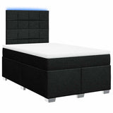 Giroletto a Molle con Materasso Nero 120x200 cm in Tessuto