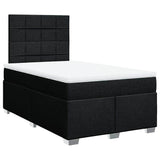 Giroletto a Molle con Materasso Nero 120x200 cm in Tessuto