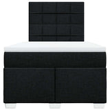 Giroletto a Molle con Materasso Nero 120x200 cm in Tessuto