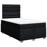 Giroletto a Molle con Materasso Nero 120x200 cm in Tessuto