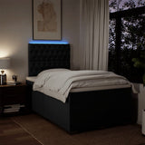 Giroletto a Molle con Materasso Nero 120x200 cm in Tessuto