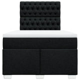 Giroletto a Molle con Materasso Nero 120x200 cm in Tessuto