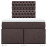 Giroletto a Molle con Materasso Marrone Scuro 120x200cm Tessuto