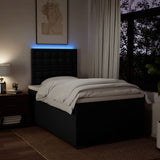 Giroletto a Molle con Materasso Nero 120x200 cm in Tessuto