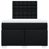 Giroletto a Molle con Materasso Nero 120x200 cm in Tessuto