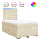 Giroletto a Molle con Materasso Crema 120x200 cm in Tessuto