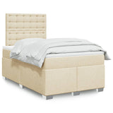 Giroletto a Molle con Materasso Crema 120x200 cm in Tessuto