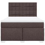 Giroletto a Molle con Materasso Marrone Scuro 140x190cm Tessuto