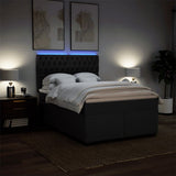 Giroletto a Molle con Materasso Nero 140x190 cm in Tessuto