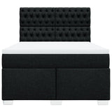 Giroletto a Molle con Materasso Nero 140x190 cm in Tessuto