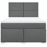 Giroletto a Molle con Materasso Grigio Scuro 140x200cm Tessuto