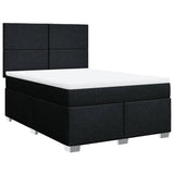 Giroletto a Molle con Materasso Nero 140x200 cm in Tessuto
