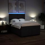 Giroletto a Molle con Materasso Nero 140x200 cm in Tessuto