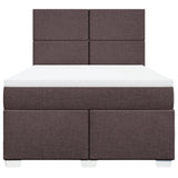 Giroletto a Molle con Materasso Marrone Scuro 140x200cm Tessuto