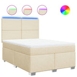 Giroletto a Molle con Materasso Crema 140x200 cm in Tessuto