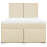 Giroletto a Molle con Materasso Crema 140x200 cm in Tessuto