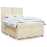 Giroletto a Molle con Materasso Crema 140x200 cm in Tessuto