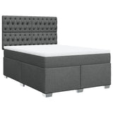 Giroletto a Molle con Materasso Grigio Scuro 140x200cm Tessuto