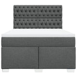 Giroletto a Molle con Materasso Grigio Scuro 140x200cm Tessuto