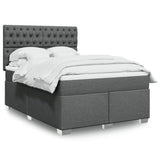 Giroletto a Molle con Materasso Grigio Scuro 140x200cm Tessuto