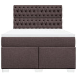 Giroletto a Molle con Materasso Marrone Scuro 140x200cm Tessuto