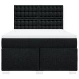 Giroletto a Molle con Materasso Nero 140x200 cm in Tessuto