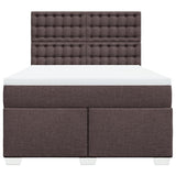 Giroletto a Molle con Materasso Marrone Scuro 140x200cm Tessuto