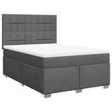 Giroletto a Molle con Materasso Grigio Scuro 160x200 cm Tessuto