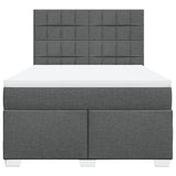 Giroletto a Molle con Materasso Grigio Scuro 160x200 cm Tessuto