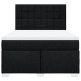 Giroletto a Molle con Materasso Nero 160x200 cm in Tessuto