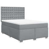Giroletto a Molle con Materasso Grigio Chiaro 160x200cm Tessuto