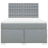 Giroletto a Molle con Materasso Grigio Chiaro 160x200cm Tessuto