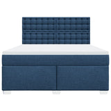 Giroletto a Molle con Materasso Blu 180x200 cm in Tessuto