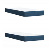 Giroletto a Molle con Materasso Blu 200x200 cm in Tessuto