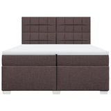 Giroletto a Molle con Materasso Marrone Scuro 200x200cm Tessuto