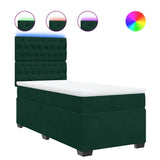 Giroletto a Molle con Materasso Verde Scuro 100x200 cm Velluto