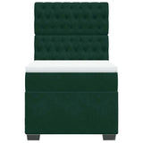 Giroletto a Molle con Materasso Verde Scuro 100x200 cm Velluto