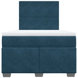 Giroletto a Molle con Materasso Blu 120x190 cm in Velluto