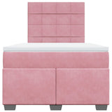 Giroletto a Molle con Materasso Rosa 120x190 cm in Velluto