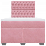 Giroletto a Molle con Materasso Rosa 120x190 cm in Velluto