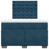 Giroletto a Molle con Materasso Blu 120x190 cm in Velluto