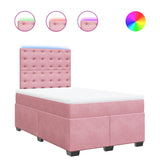 Giroletto a Molle con Materasso Rosa 120x190 cm in Velluto