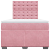 Giroletto a Molle con Materasso Rosa 120x190 cm in Velluto