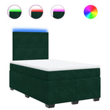 Giroletto a Molle con Materasso Verde Scuro 120x200 cm Velluto