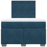 Giroletto a Molle con Materasso Blu 120x200 cm in Velluto