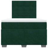 Giroletto a Molle con Materasso Verde Scuro 120x200 cm Velluto