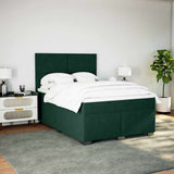 Giroletto a Molle con Materasso Verde Scuro 140x200 cm Velluto